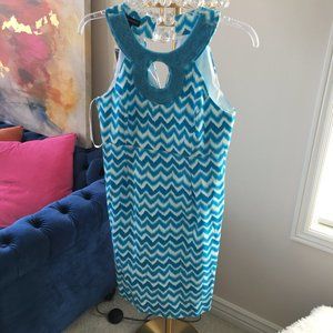 INC Flourish Beaded Keyhole Chevron Dress - NWT